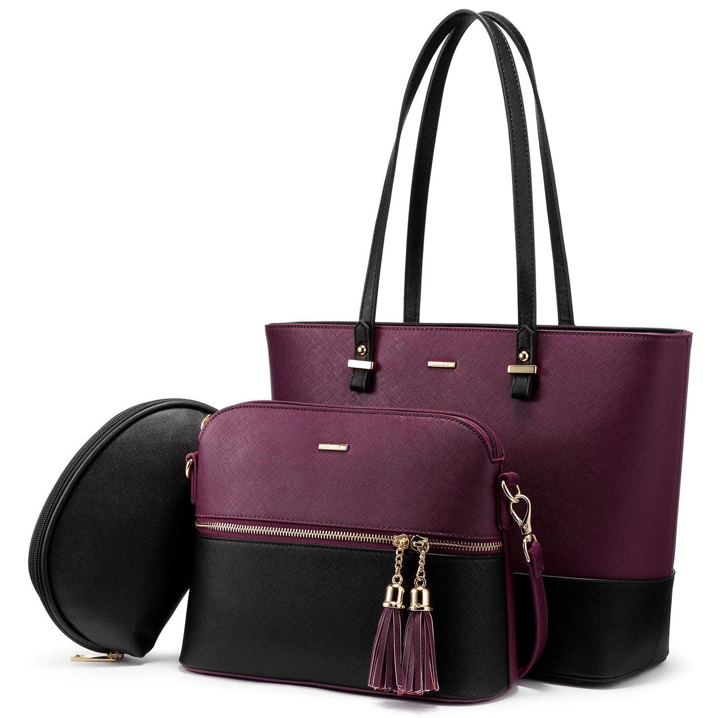 LOVEVOOK Borsa Donna Set Tracolla Spalla Borse a Mano Grande Progettista Medio Grande 3 Pezzi Tote Crossbody Clutch