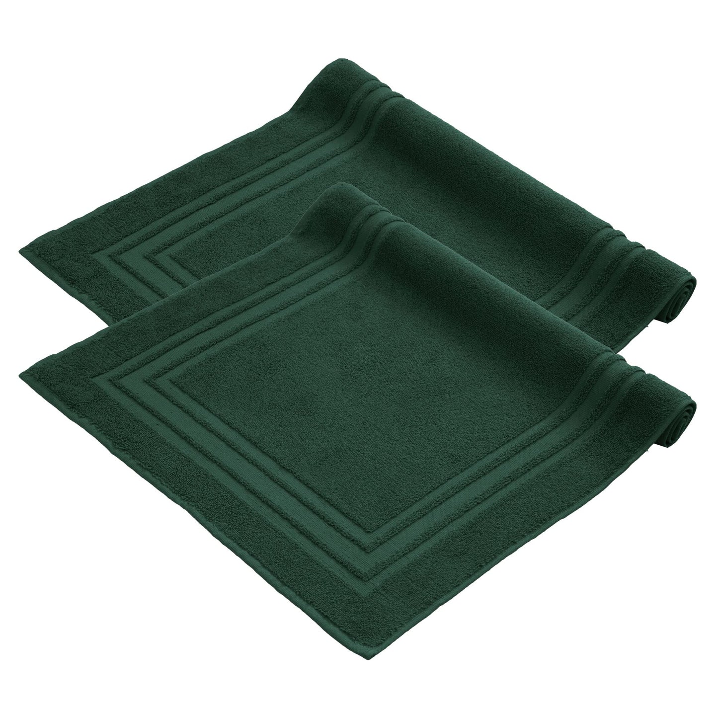 Komfortec Set di 2 tappetini da bagno, in spugna, lavabile, 600 g/m² e 100% cotone, assorbenti e ad asciugatura rapida, 50 x 70 cm, colore: grigio/bianco