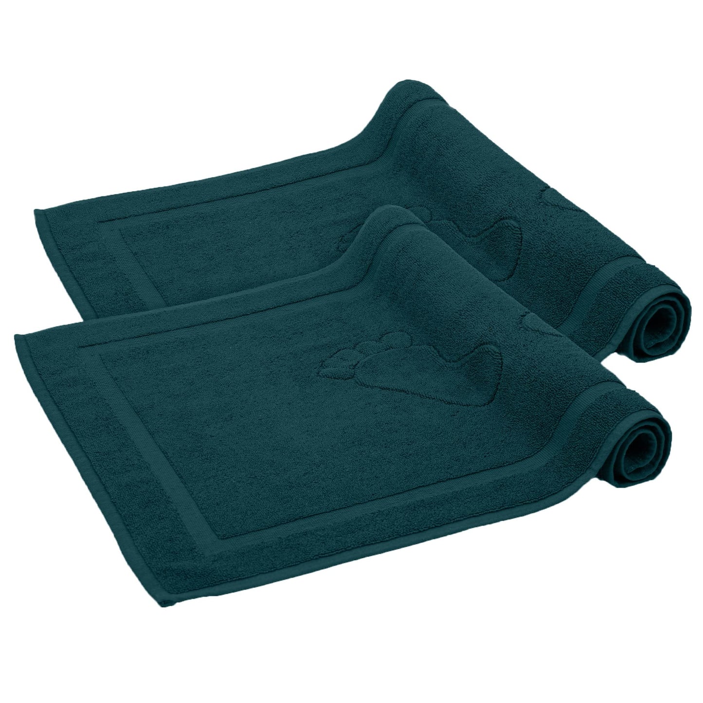 Komfortec Set di 2 tappetini da bagno, in spugna, lavabile, 600 g/m² e 100% cotone, assorbenti e ad asciugatura rapida, 50 x 70 cm, colore: grigio/bianco