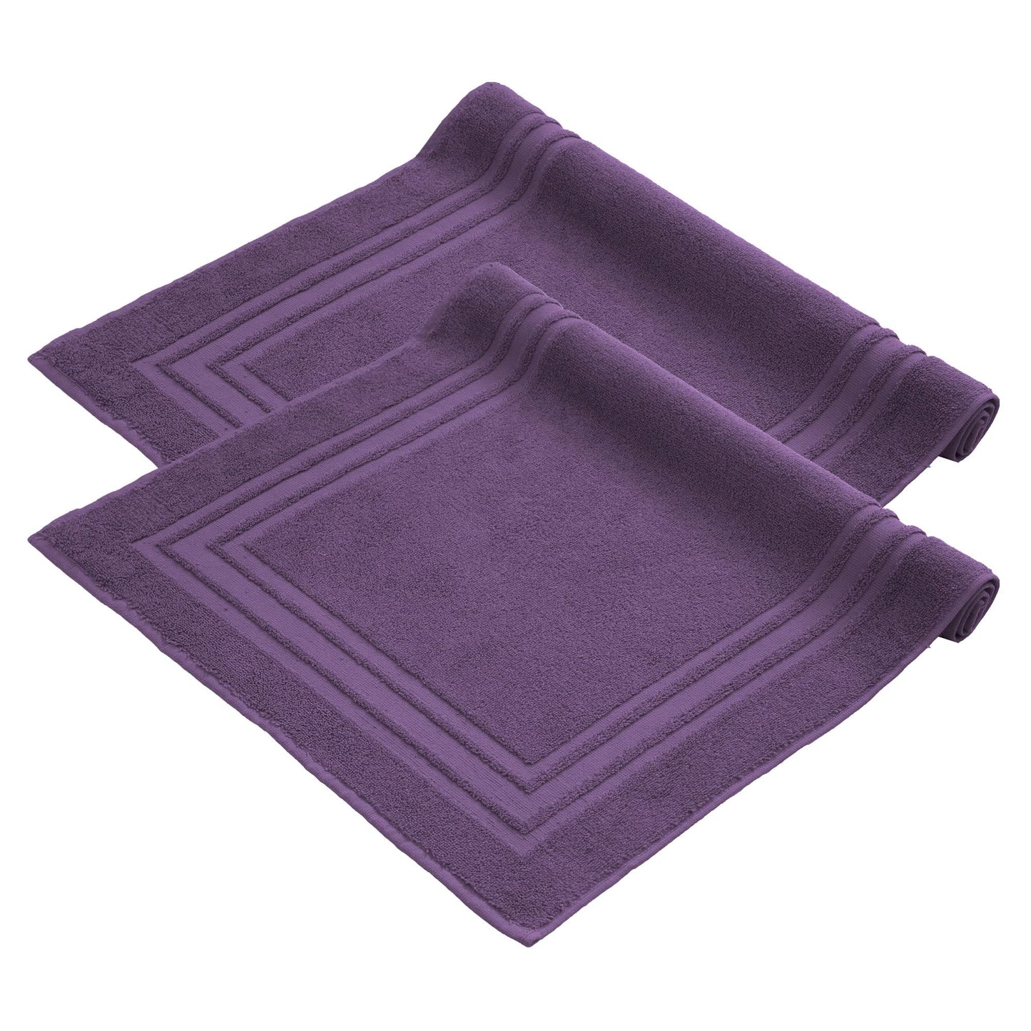 Komfortec Set di 2 tappetini da bagno, in spugna, lavabile, 600 g/m² e 100% cotone, assorbenti e ad asciugatura rapida, 50 x 70 cm, colore: grigio/bianco