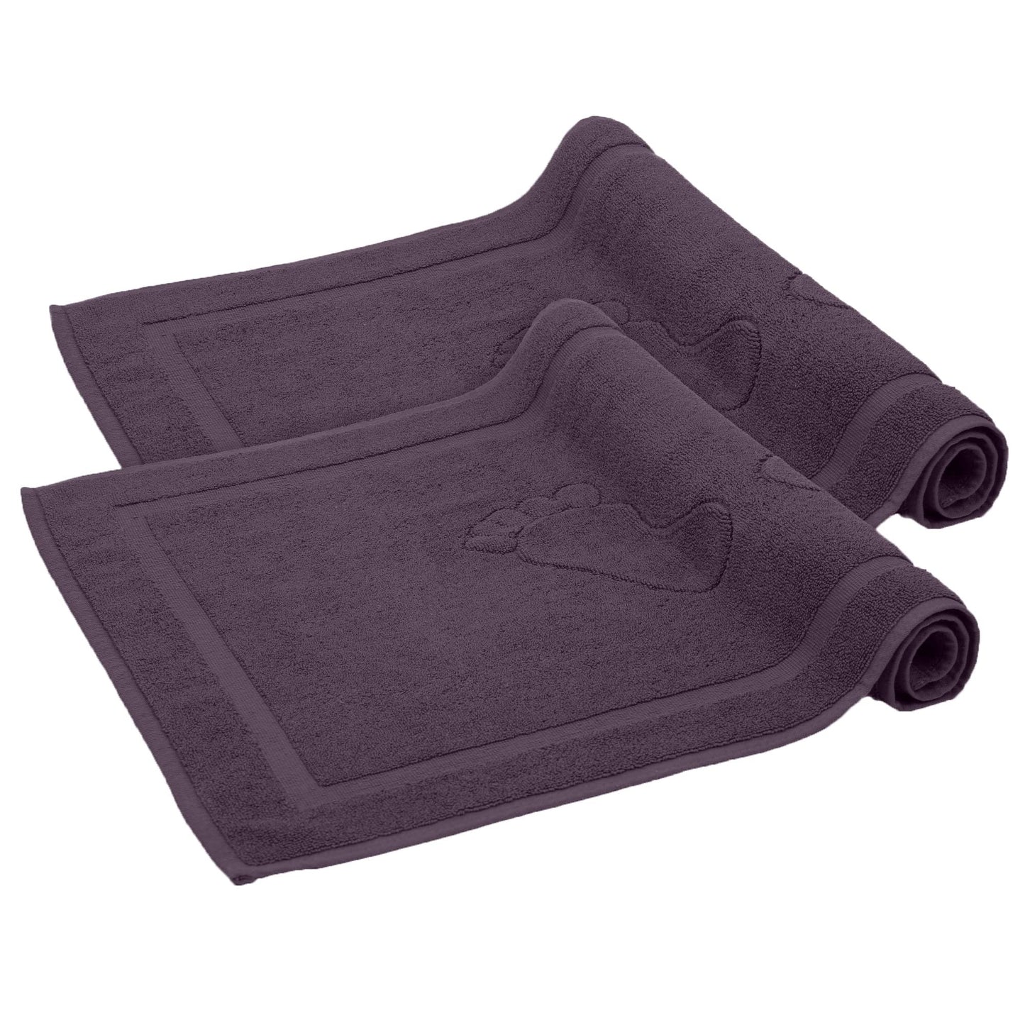 Komfortec Set di 2 tappetini da bagno, in spugna, lavabile, 600 g/m² e 100% cotone, assorbenti e ad asciugatura rapida, 50 x 70 cm, colore: grigio/bianco