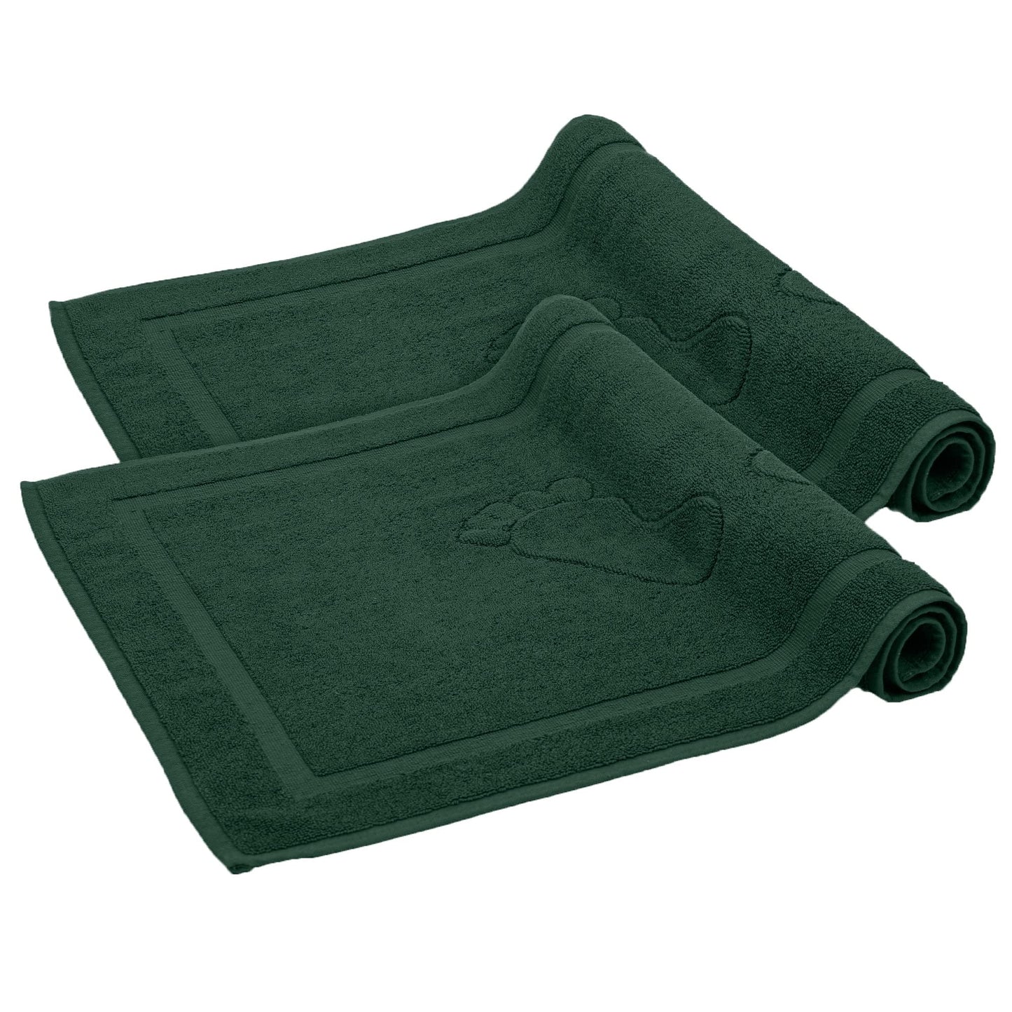 Komfortec Set di 2 tappetini da bagno, in spugna, lavabile, 600 g/m² e 100% cotone, assorbenti e ad asciugatura rapida, 50 x 70 cm, colore: grigio/bianco