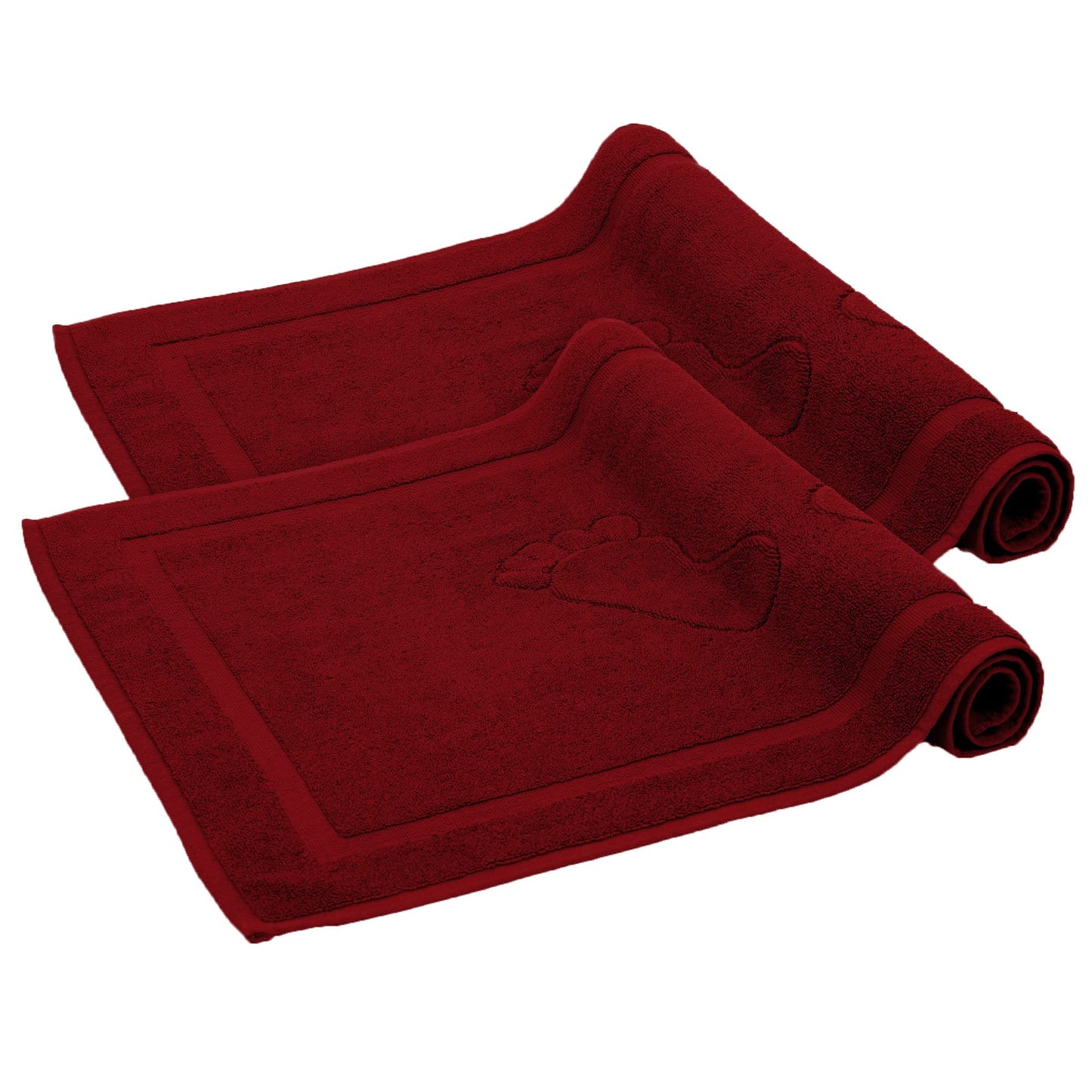 Komfortec Set di 2 tappetini da bagno, in spugna, lavabile, 600 g/m² e 100% cotone, assorbenti e ad asciugatura rapida, 50 x 70 cm, colore: grigio/bianco