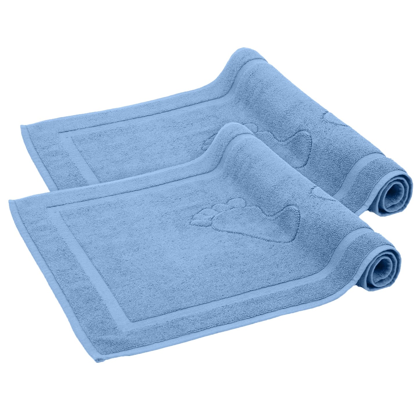 Komfortec Set di 2 tappetini da bagno, in spugna, lavabile, 600 g/m² e 100% cotone, assorbenti e ad asciugatura rapida, 50 x 70 cm, colore: grigio/bianco