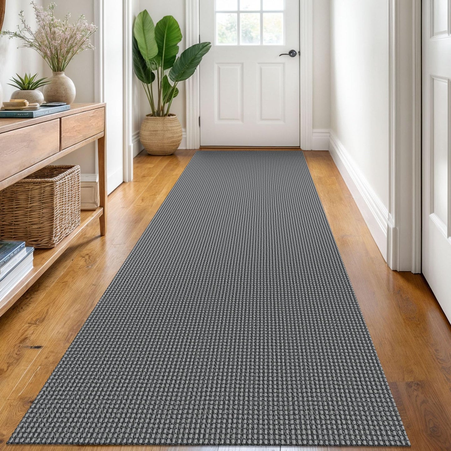 KOZYFLY Tappeto a righe bianche e nere, 60 x 90 cm, in cotone, lavabile, per interni ed esterni, per portico, cucina, fattoria