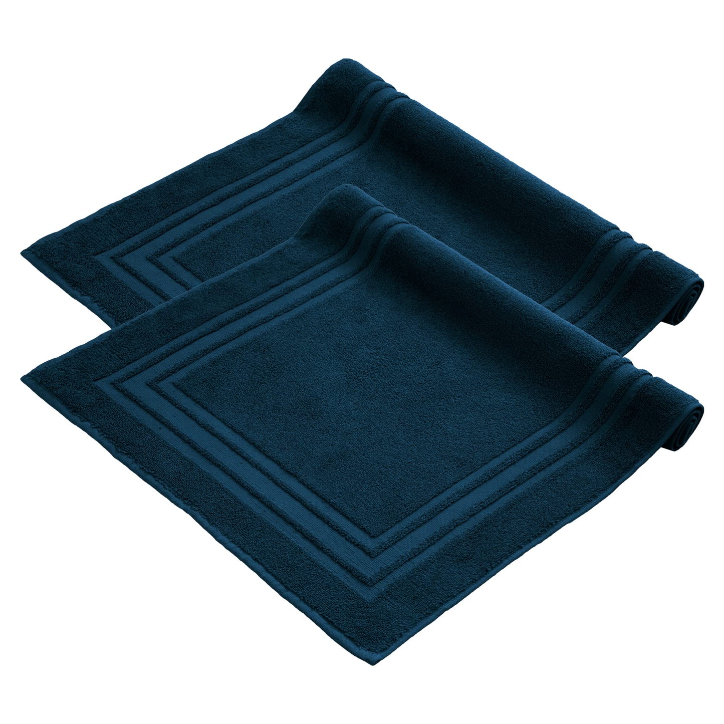 Komfortec Set di 2 tappetini da bagno, in spugna, lavabile, 600 g/m² e 100% cotone, assorbenti e ad asciugatura rapida, 50 x 70 cm, colore: grigio/bianco