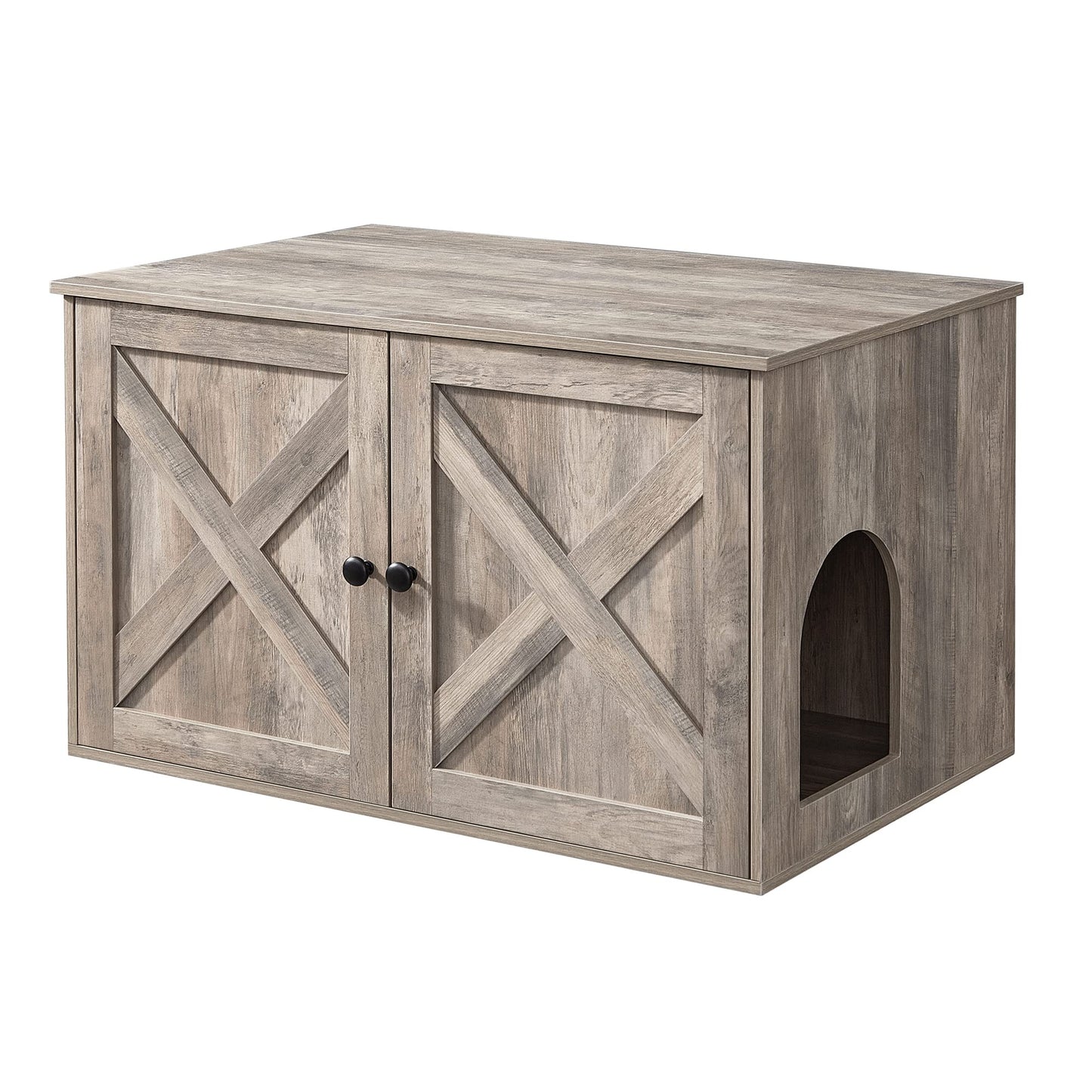 Feandrea Mobile Lettiera per Gatti con Divisorio Rimovibile, Cassetta per Gatti per Interno, Tavolino, 80 x 53 x 50 cm, Bianco PCL002W01