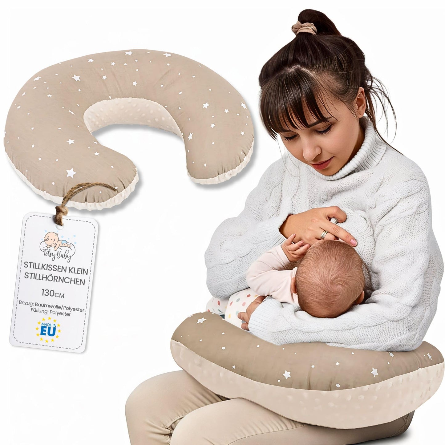 Cuscino allattamento e gravidanza Basic 130 cm - cuscini neonato per allattare e dormire accessori per mamma y bebe lavabile e multifunzione Orsacchiotti