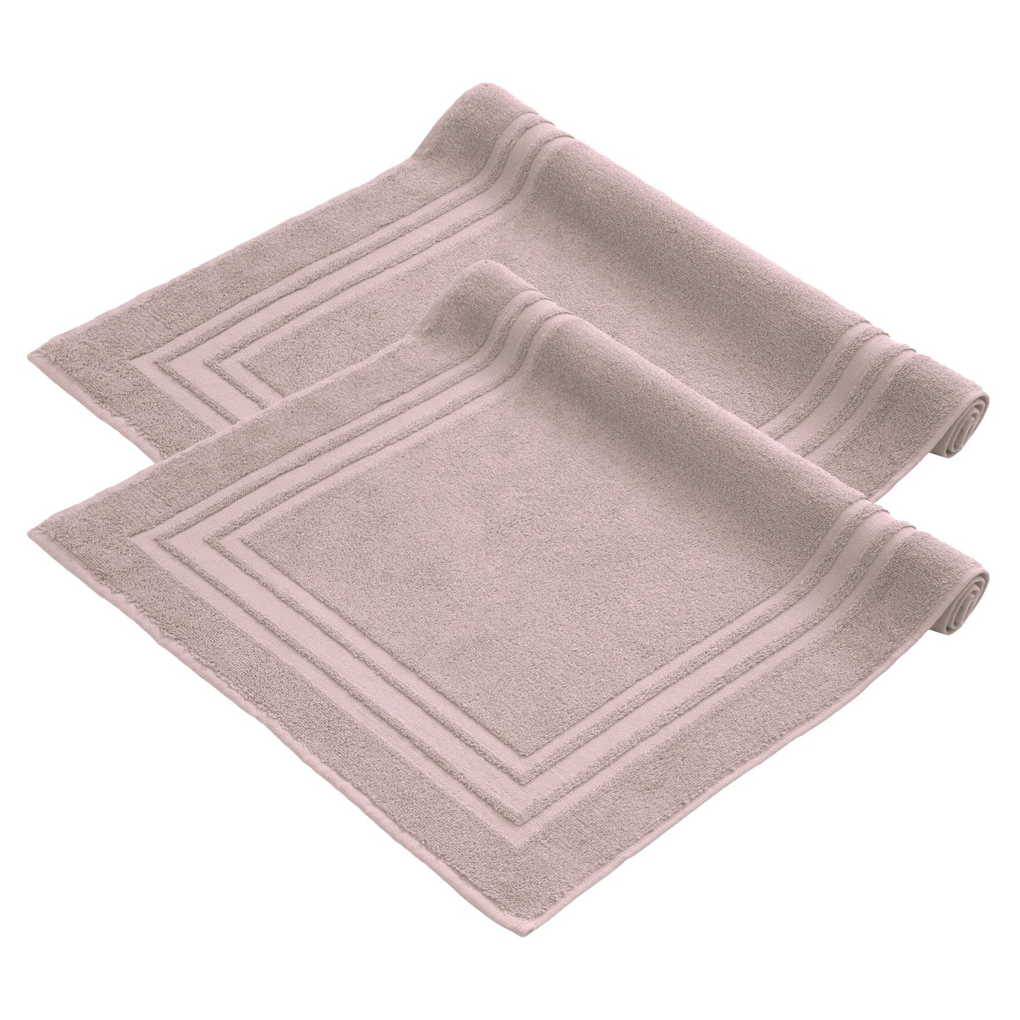Komfortec Set di 2 tappetini da bagno, in spugna, lavabile, 600 g/m² e 100% cotone, assorbenti e ad asciugatura rapida, 50 x 70 cm, colore: grigio/bianco