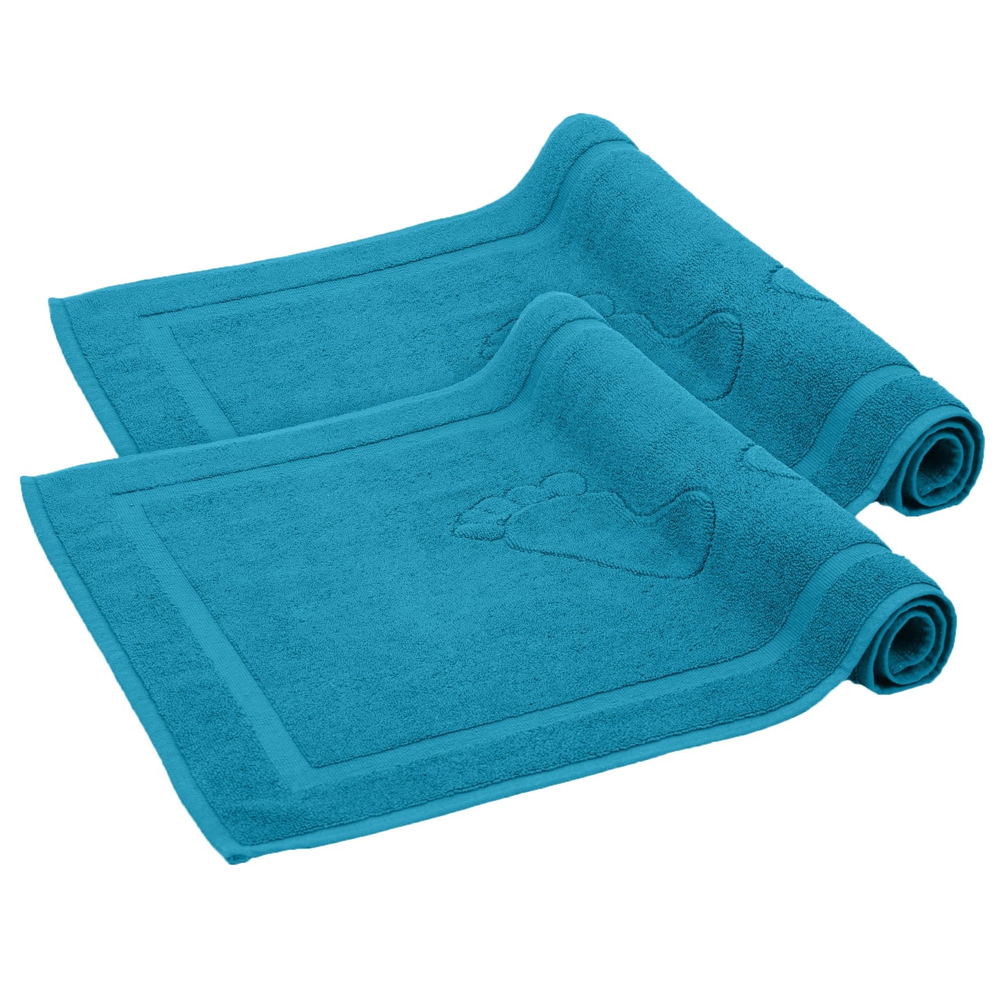 Komfortec Set di 2 tappetini da bagno, in spugna, lavabile, 600 g/m² e 100% cotone, assorbenti e ad asciugatura rapida, 50 x 70 cm, colore: grigio/bianco