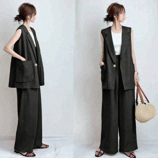 Completo donna, pantalone e gilet