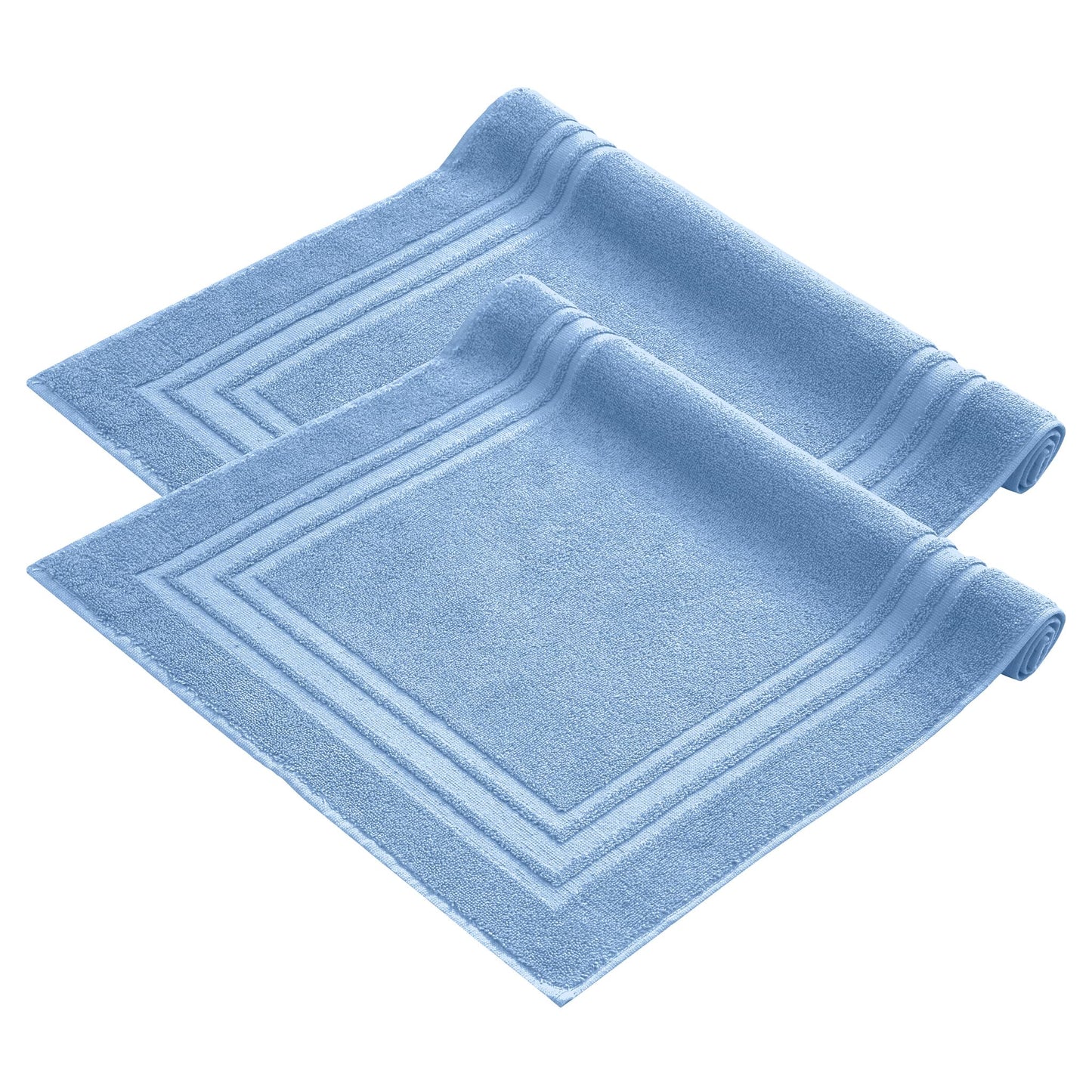 Komfortec Set di 2 tappetini da bagno, in spugna, lavabile, 600 g/m² e 100% cotone, assorbenti e ad asciugatura rapida, 50 x 70 cm, colore: grigio/bianco