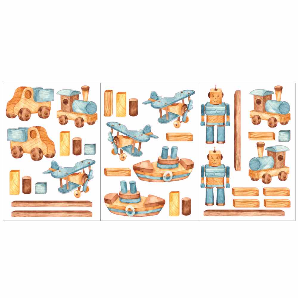 Wall Stickers - Giocattoli di legno