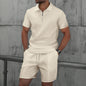 Completo uomo, polo con zip e shorts