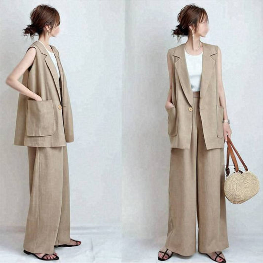 Completo donna, pantalone e gilet