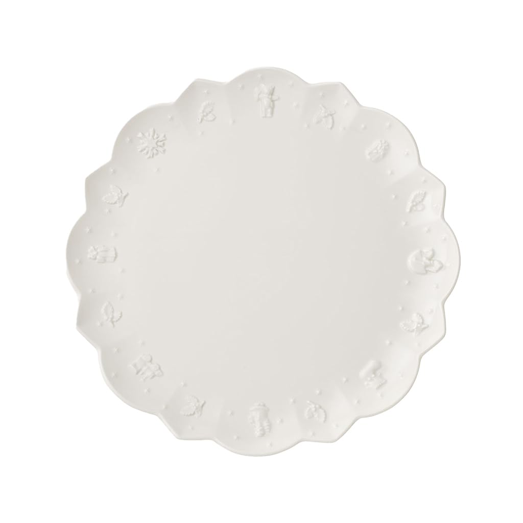 Villeroy & Boch, Toy's Delight Royal Classic Piatto Da Dessert/Colazione Bianco, Lavabile In Lavastoviglie, Adatto Per Microonde, Piatto Natale, Piatto Ceramica Natale, Porcellana Premium