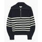 Maglia manica lunga, con zip e righe