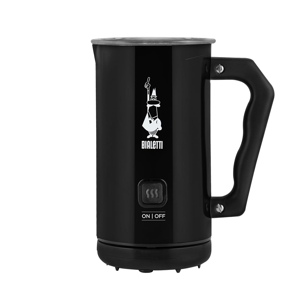 Bialetti Milk Frother Elettrico, Montalatte per Cappuccino, Capacità 150 Ml Cappuccino O 300 Ml Latte Caldo, Bianco