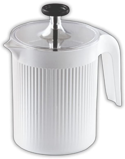 Snips | Cremix | Cappuccinatore Schiuma Latte | Montalatte Manuale per Cappuccino | Colore Bianco | 0,50 LT | 10 x 14,50 x 15,30 cm | Made in Italy | 0% BPA e phthalate free