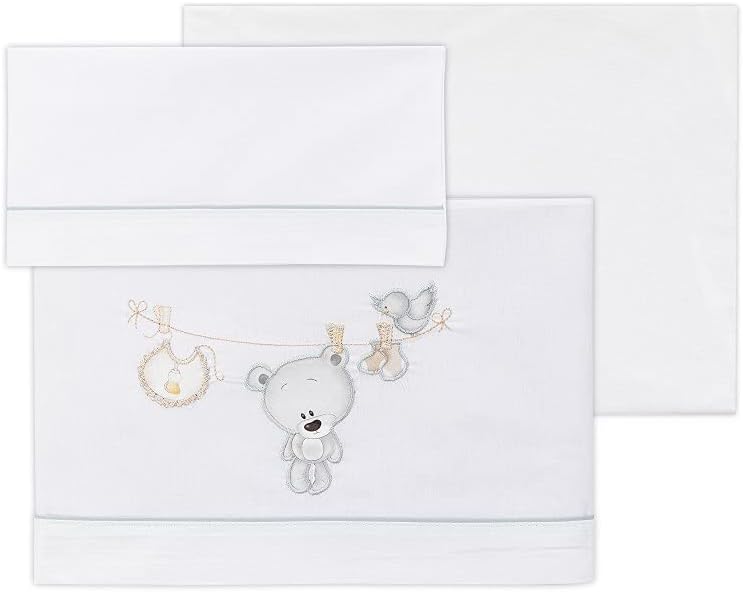 Interbaby - Set di lenzuola Stendibiancheria Orso Termometro Bianco Grigio