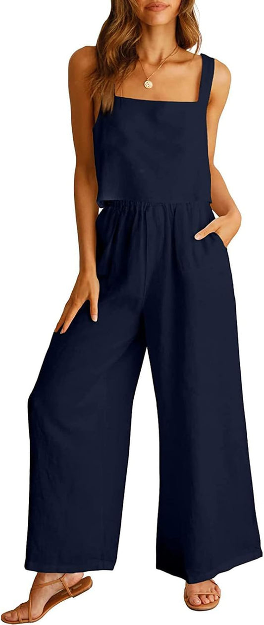 Tuta Da Donna Estiva Casual Cotone E Lino Manica Corta Camicia + Pantaloni Lino Tuta Completo Donna Completo Donna Elegante Estiva Leggera Tuta da Ginnastica Elegante Curvy Tinta Unita Casual
