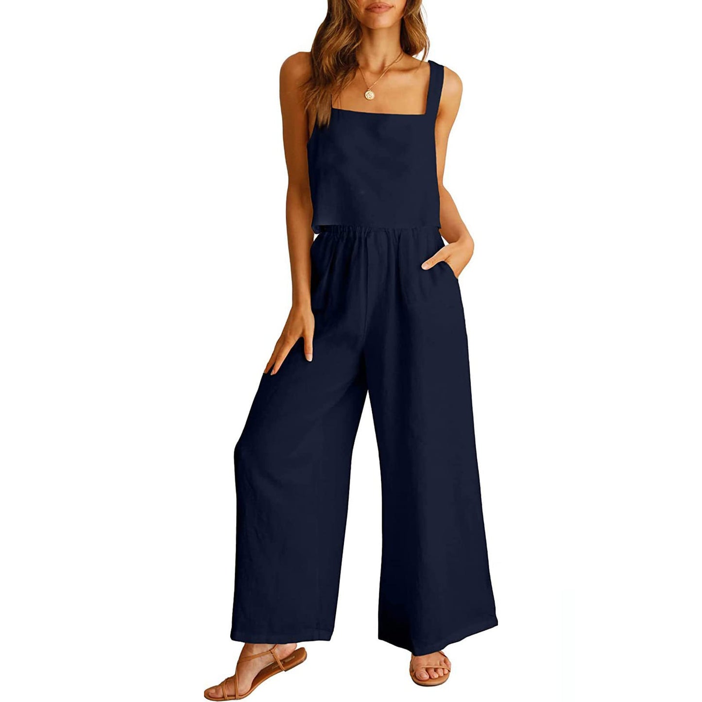 Tuta Da Donna Estiva Casual Cotone E Lino Manica Corta Camicia + Pantaloni Lino Tuta Completo Donna Completo Donna Elegante Estiva Leggera Tuta da Ginnastica Elegante Curvy Tinta Unita Casual