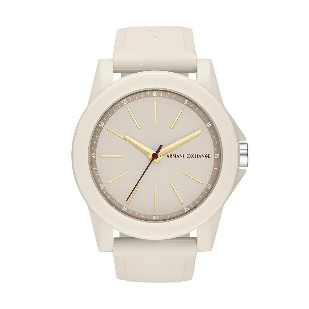 Armani Exchange orologio per donna, movimento al quarzo e cassa orologio per 40 mm con cinturino in acciaio inossiorologio perbile, pelle o silicone, Crema chiaro