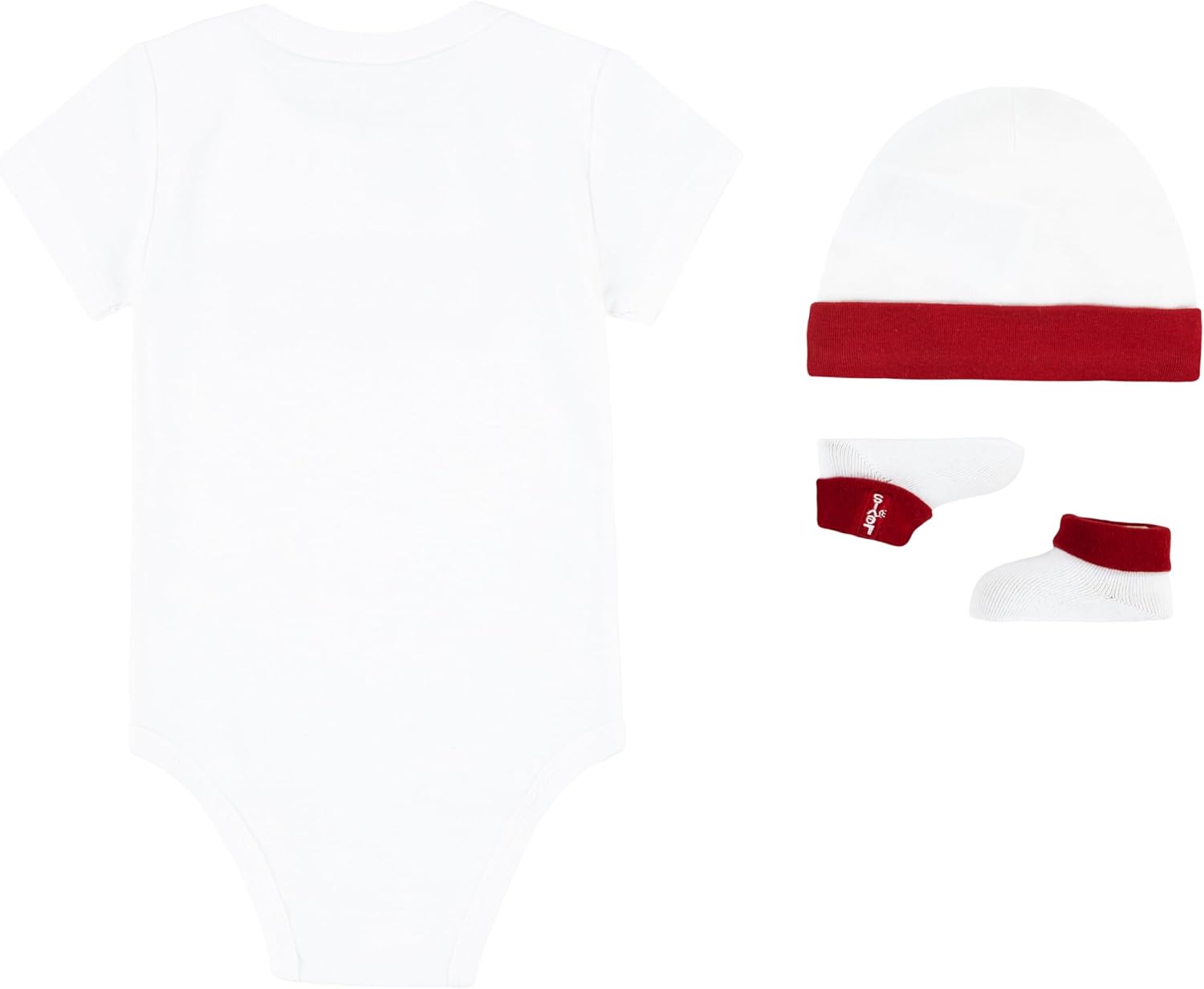 Levi's Classic Batwing Infant Hat Bodysuit Bootie Set 3pc Tutina per Bambino e Neonato Unisex-Bimbi