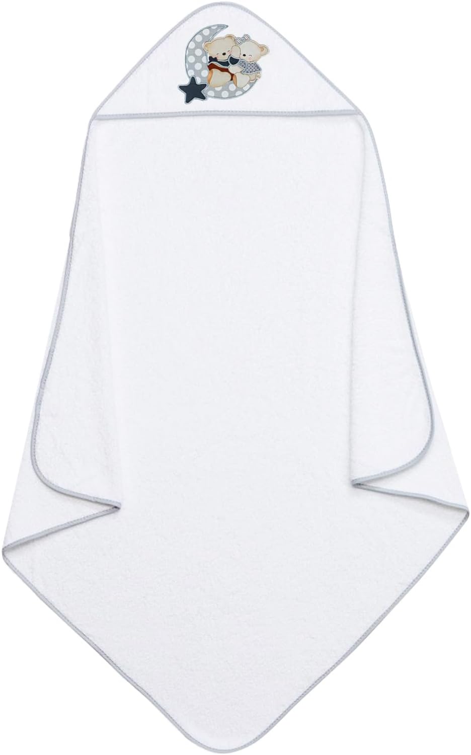 Mantello da bagno con cappuccio in spugna 100% cotone, misura 100 cm x 100 cm, asciugamano per bambino con cappuccio per bambini piccoli, morbido e assorbente con un design amorevole, colore: