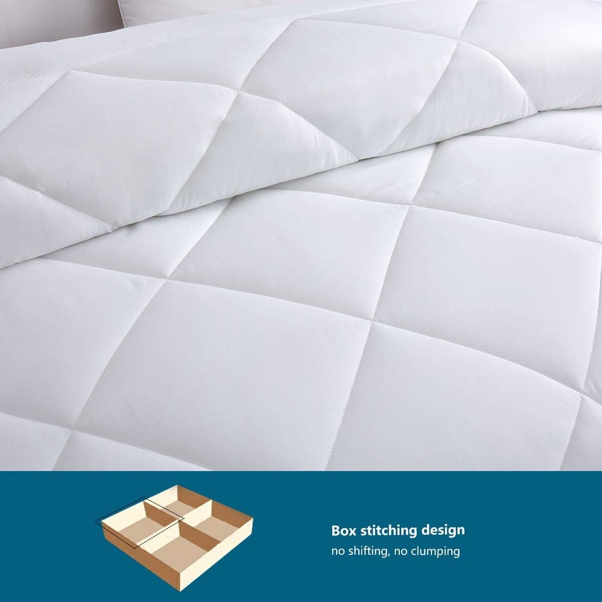 Piumino Letto Matrimoniale Quattro 4 Stagioni 260x240 cm - Piumone 240x260 Invernale Autunnale - Trapunta 260 x 240 in Microfibra Sintetica, Bianco