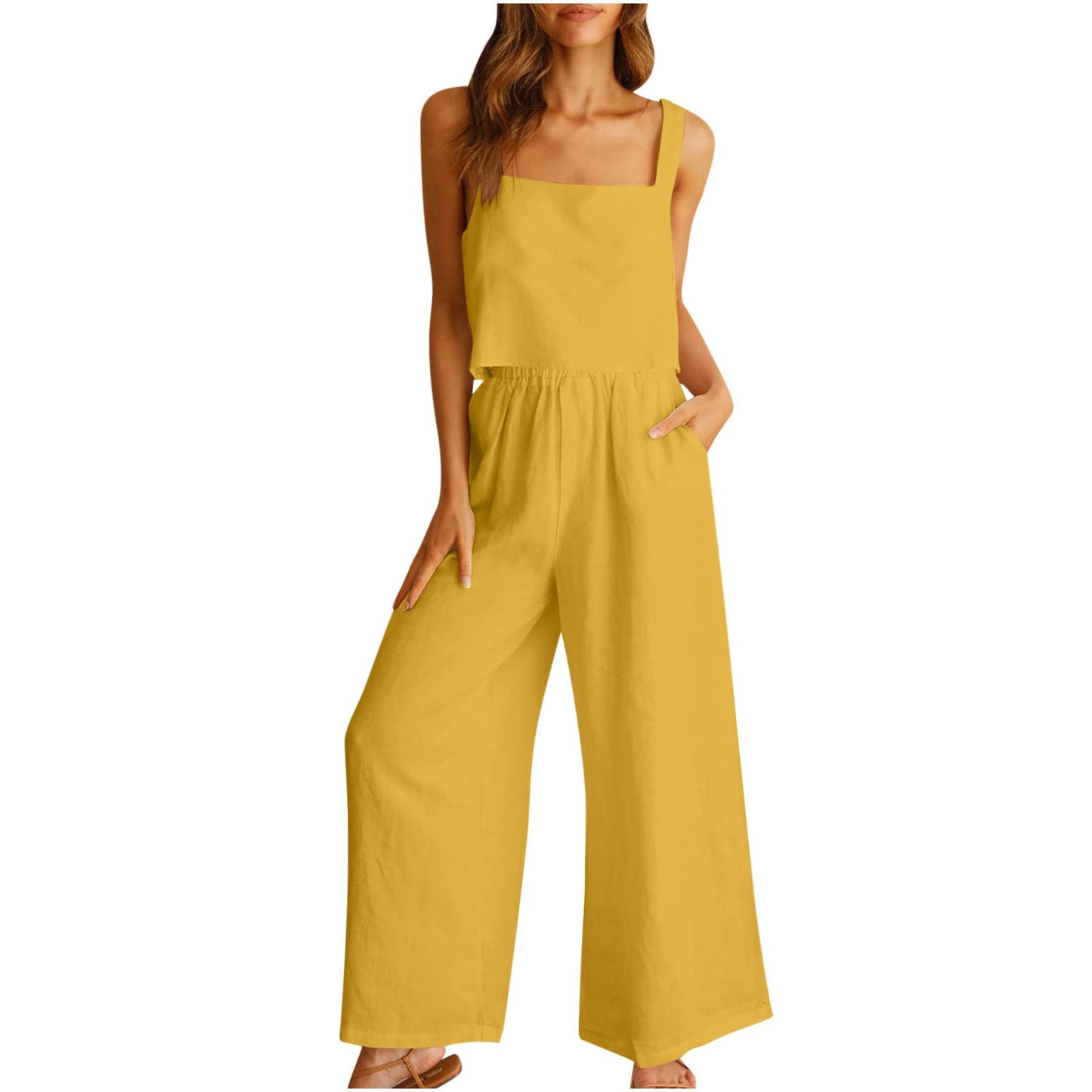 Tuta Da Donna Estiva Casual Cotone E Lino Manica Corta Camicia + Pantaloni Lino Tuta Completo Donna Completo Donna Elegante Estiva Leggera Tuta da Ginnastica Elegante Curvy Tinta Unita Casual