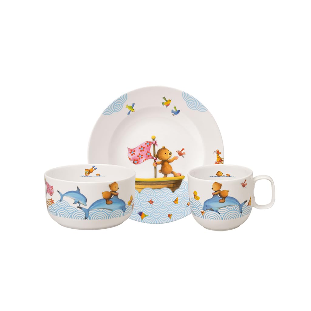 Villeroy & Boch - Kiddy Bears Posate Per Bambini 4 Pezzi, Lavabile in Lavastoviglie, Set di Posate, Acciaio Inossidabile
