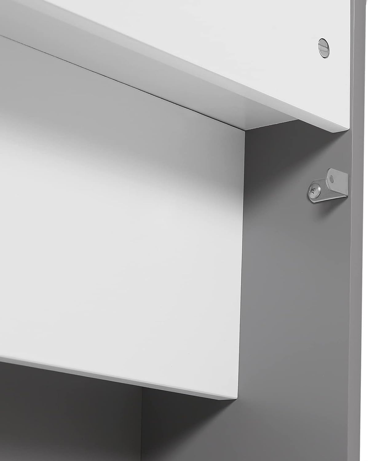 Lestarain Libreria Montessoriana per Bambini in Legno, Mobiletto Porta Libri con 4 Scomparti Aperti, Scaffale per Libri da Terra per Cameretta, Bianco e Grigio, 61x30x70cm