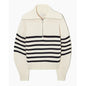 Maglia manica lunga, con zip e righe