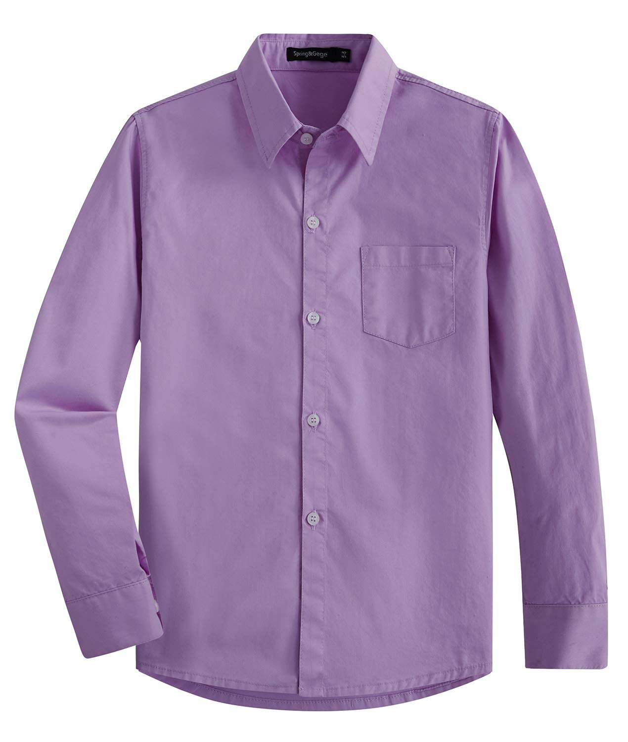 Spring&Gege Ragazzo Camicie a Manica Lunga Cotone Bambini (3-14 Anni)