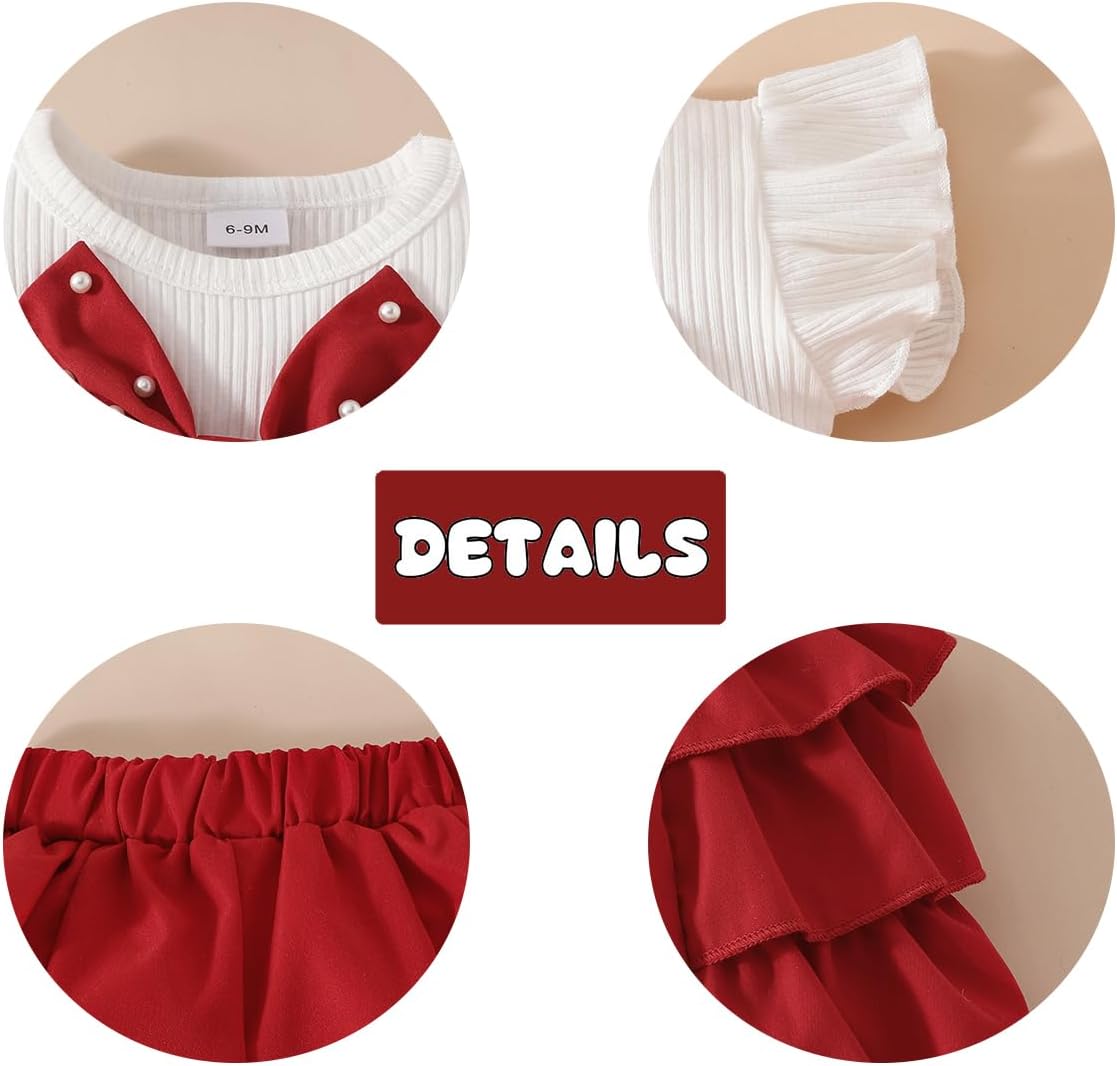 LUVCES Abbigliamento Bambina Estivi Set Maniche a Balze Fiocco di Perle Top + Pantaloncini con Orlo a Balze +Berretto 3 Pezzi Eleganti Completo Set