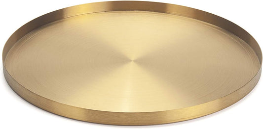 Vassoio Decorativo di Immagazzinaggio Dell'organizzatore del Vassoio Dell'oro Rotondo per Gioielli, Trucco, Articoli da Toeletta, Stoviglie da Cucina Oro 32cm