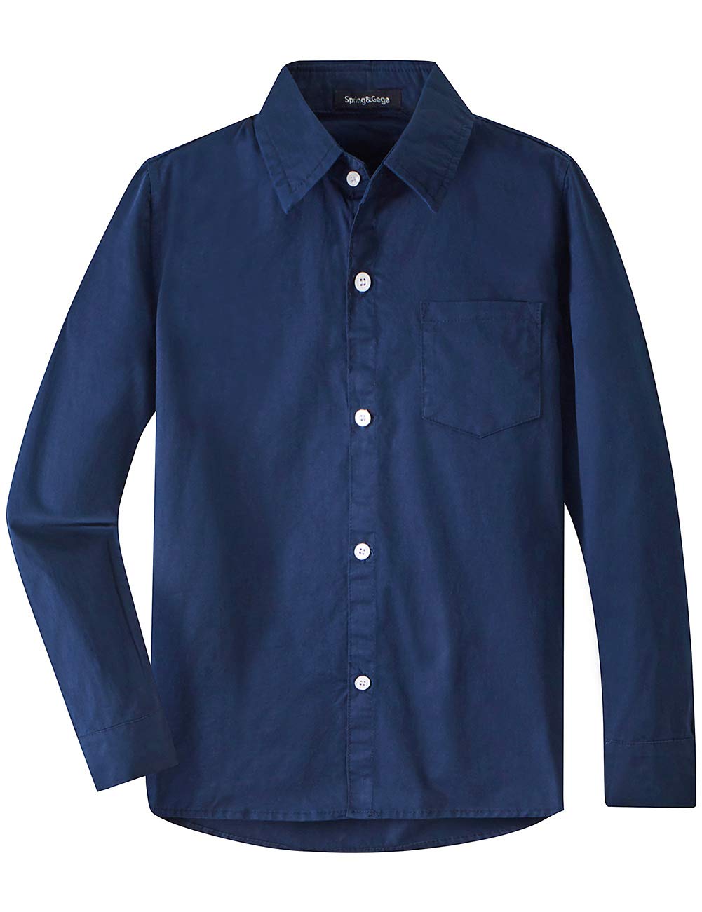 Spring&Gege Ragazzo Camicie a Manica Lunga Cotone Bambini (3-14 Anni)