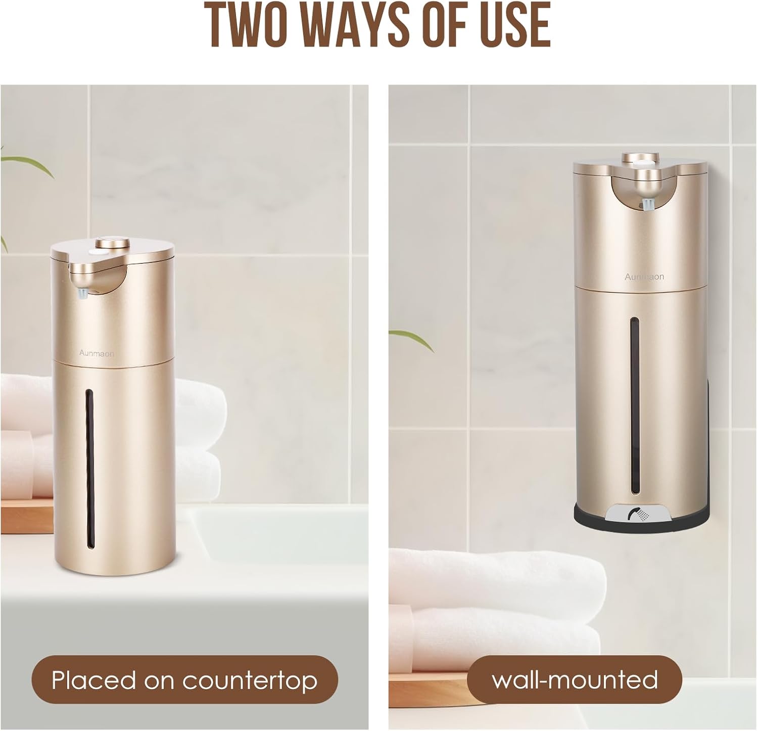 Dispenser automatico di sapone, Simplicity 15, 354,4 g, per cucina e bagno, senza contatto, mani libere, oro