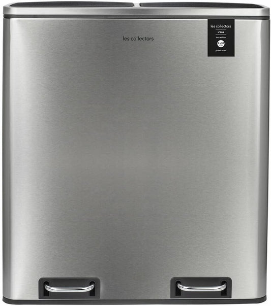 Les Collectors N°904 Pattumiera per raccolta differenziata, Capacità 2x30L,Chiusura silenziosa,Secchi interni rimovibili,Pratico, Resistente,Design elegante