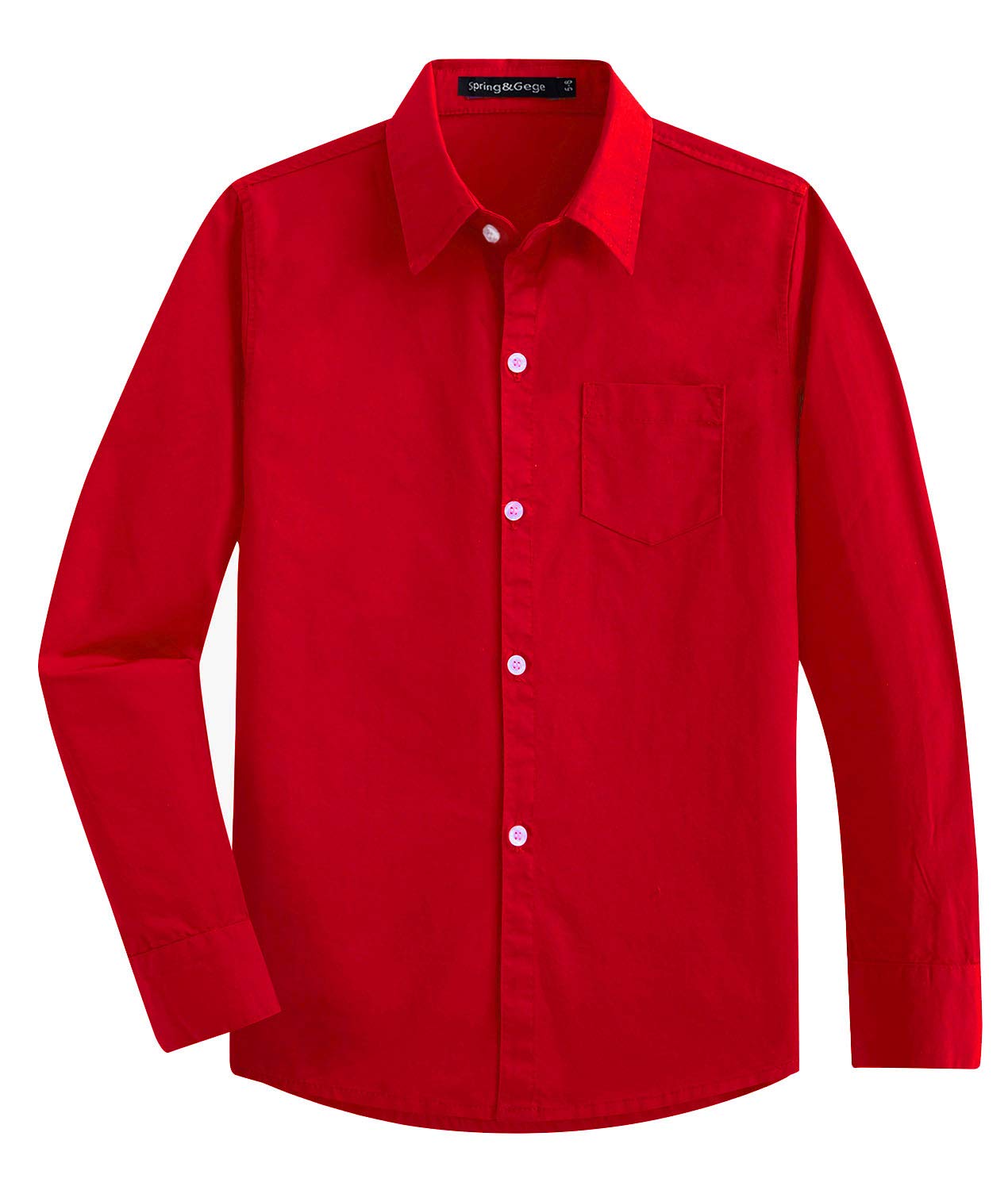 Spring&Gege Ragazzo Camicie a Manica Lunga Cotone Bambini (3-14 Anni)