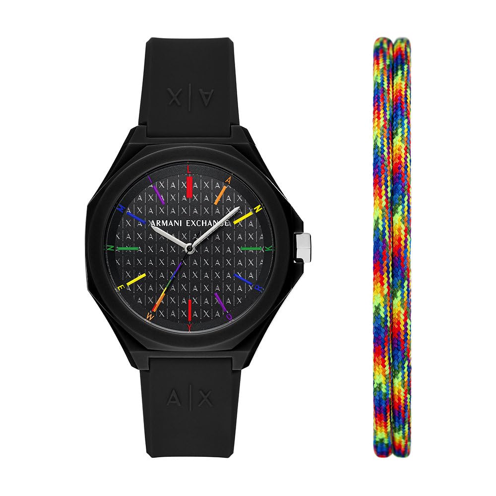 Armani Exchange orologio per donna, movimento al quarzo e cassa orologio per 40 mm con cinturino in acciaio inossiorologio perbile, pelle o silicone, Crema chiaro