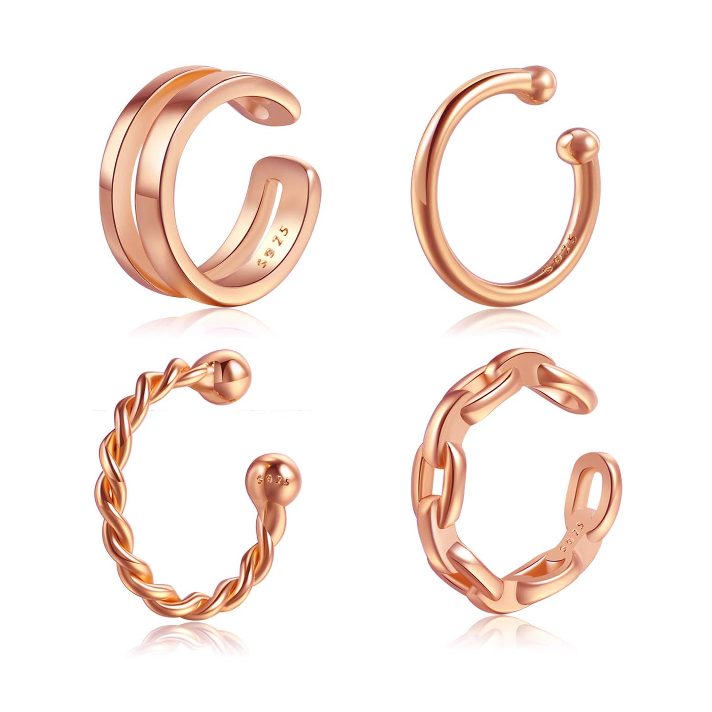 CHIC & ARTSY Orecchini Ear Cuff Orecchini in argento Cuff Wrap Orecchini con cartilagine Piccoli orecchini a clip non forati Gioielli per donne
