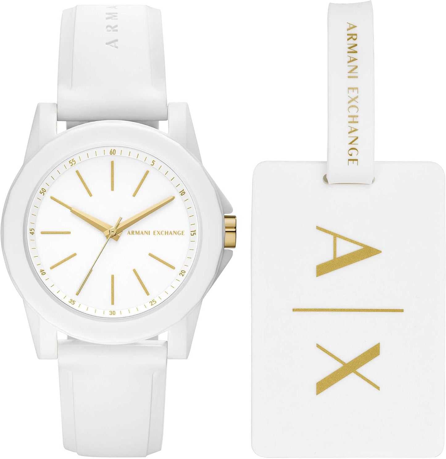 Armani Exchange orologio per donna, movimento al quarzo e cassa orologio per 40 mm con cinturino in acciaio inossiorologio perbile, pelle o silicone, Crema chiaro