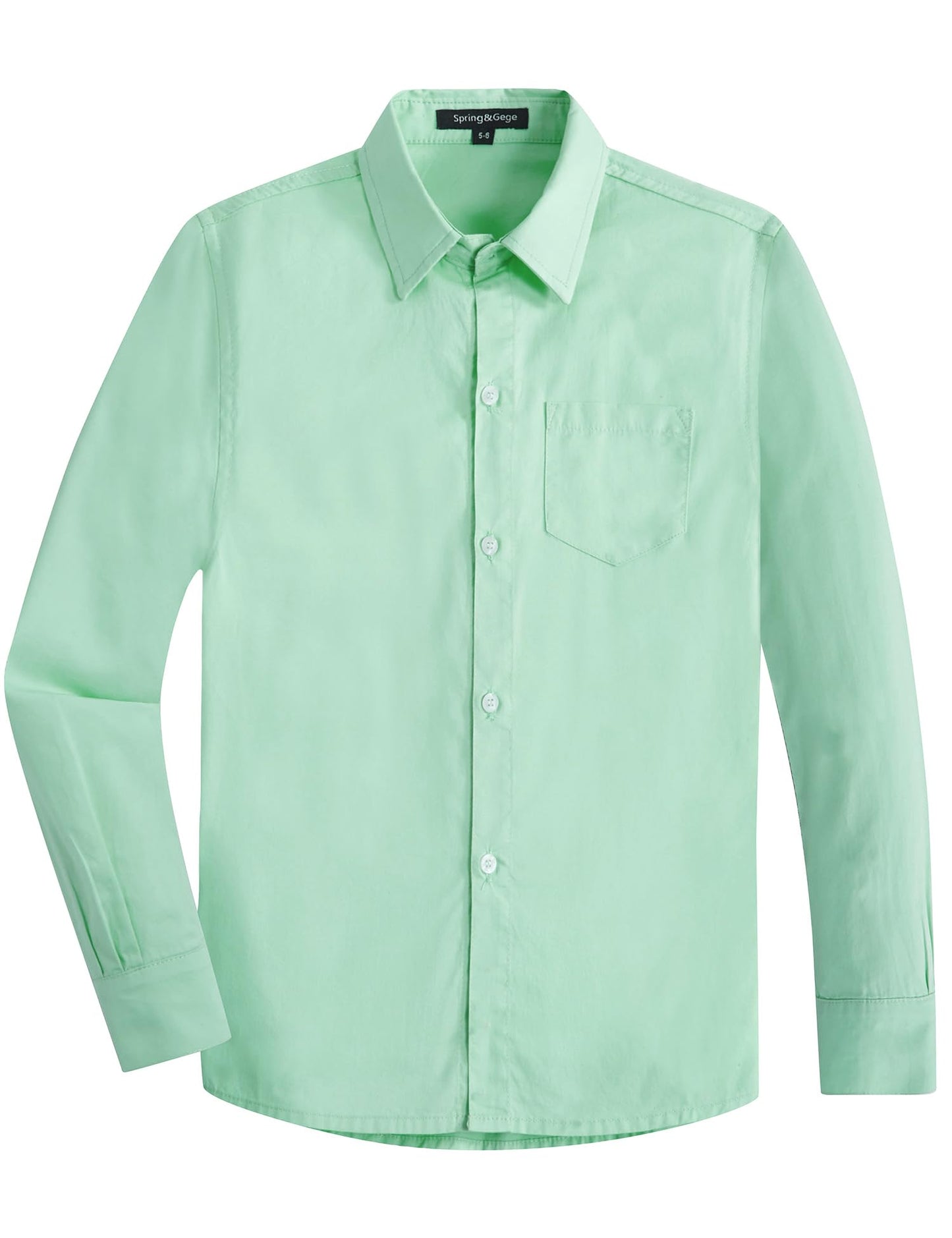 Spring&Gege Ragazzo Camicie a Manica Lunga Cotone Bambini (3-14 Anni)
