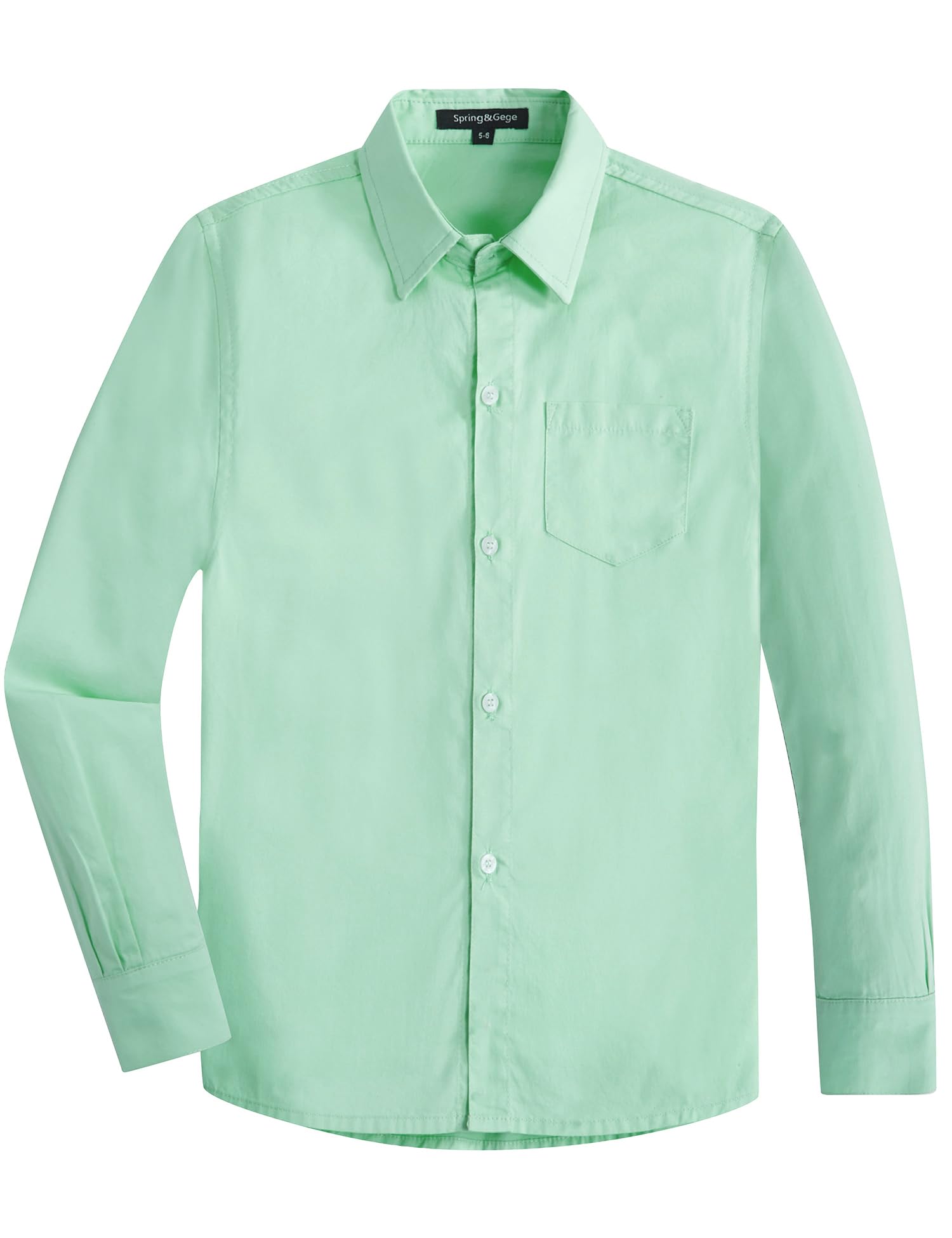 Spring&Gege Ragazzo Camicie a Manica Lunga Cotone Bambini (3-14 Anni)
