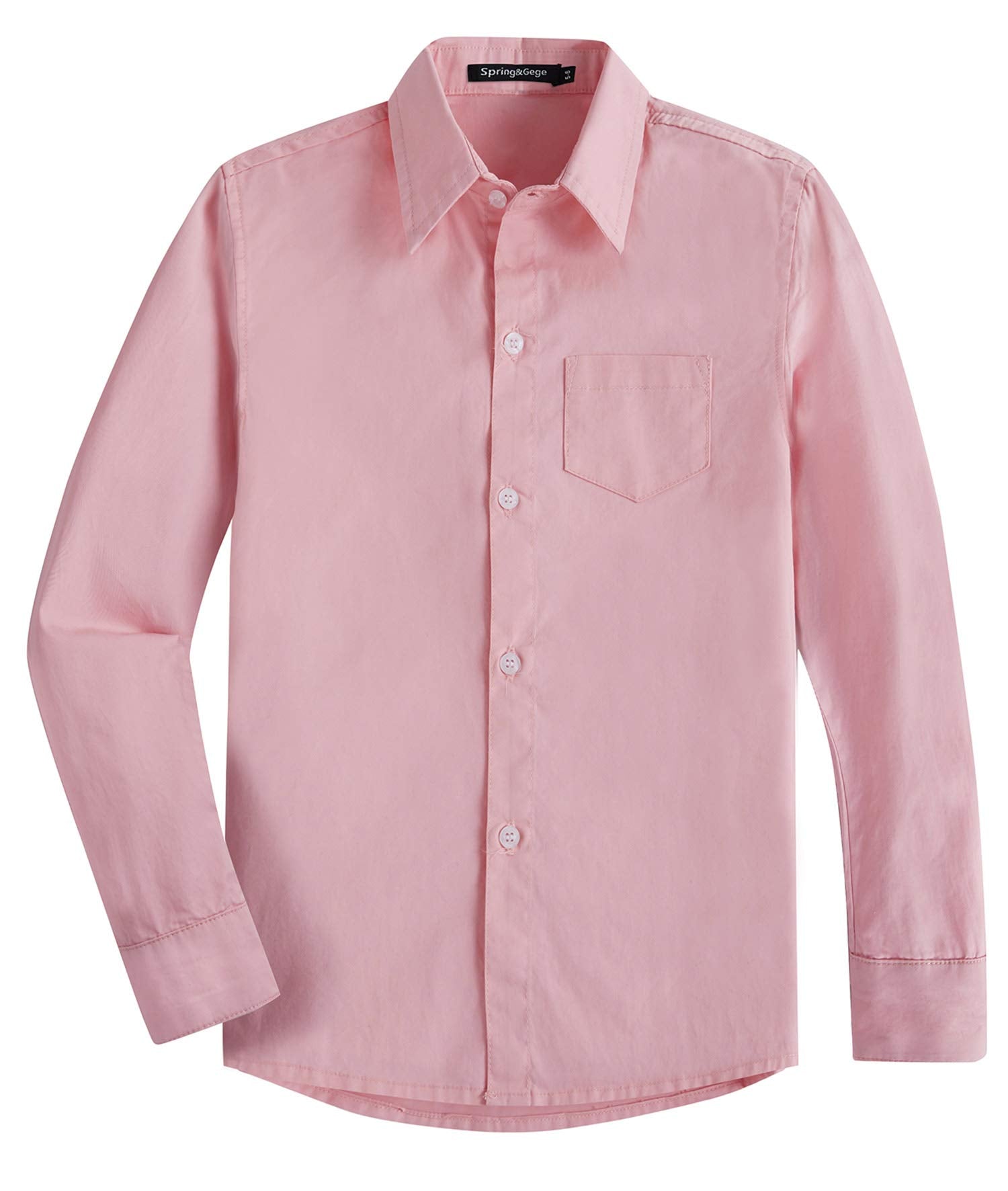 Spring&Gege Ragazzo Camicie a Manica Lunga Cotone Bambini (3-14 Anni)