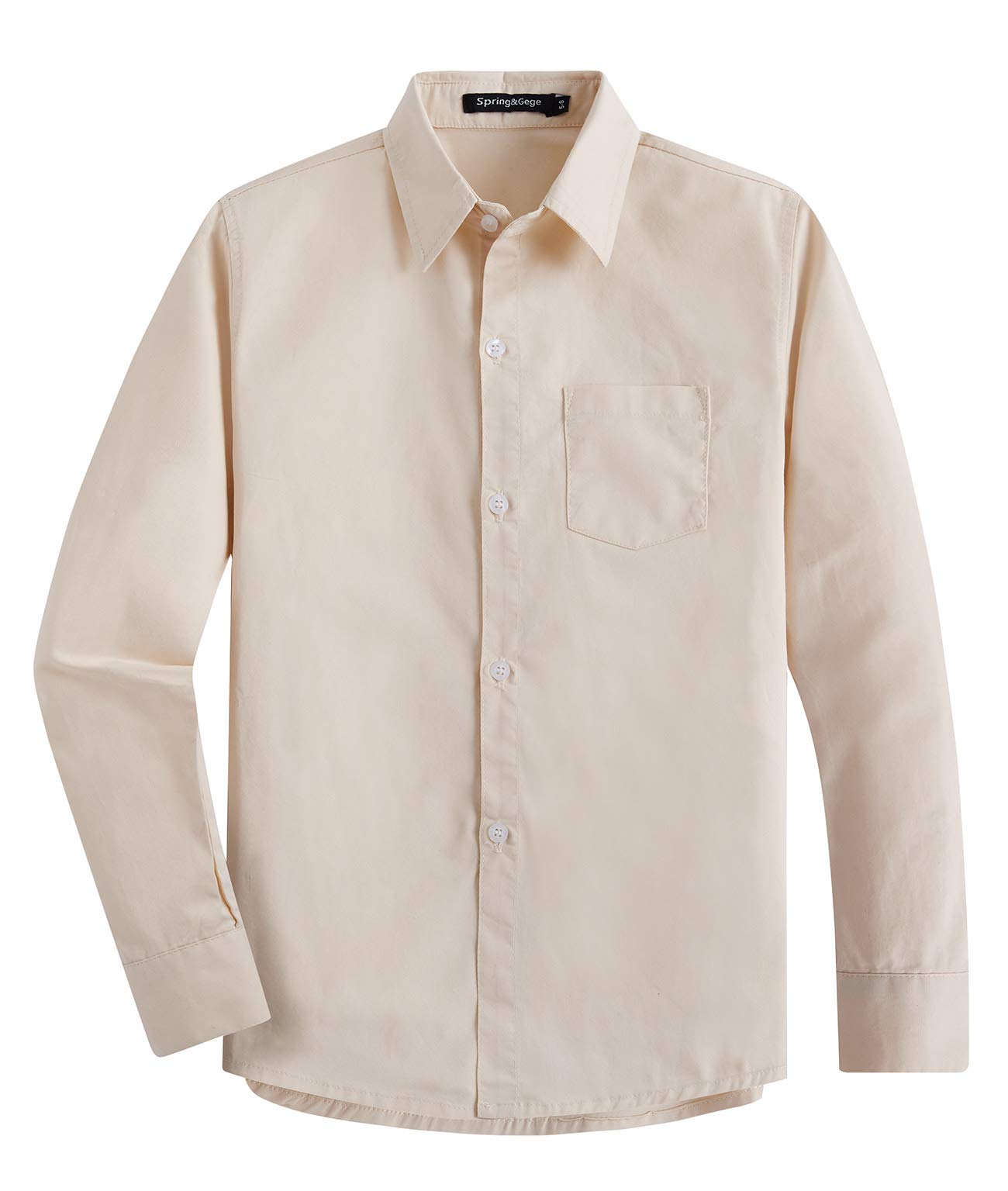 Spring&Gege Ragazzo Camicie a Manica Lunga Cotone Bambini (3-14 Anni)