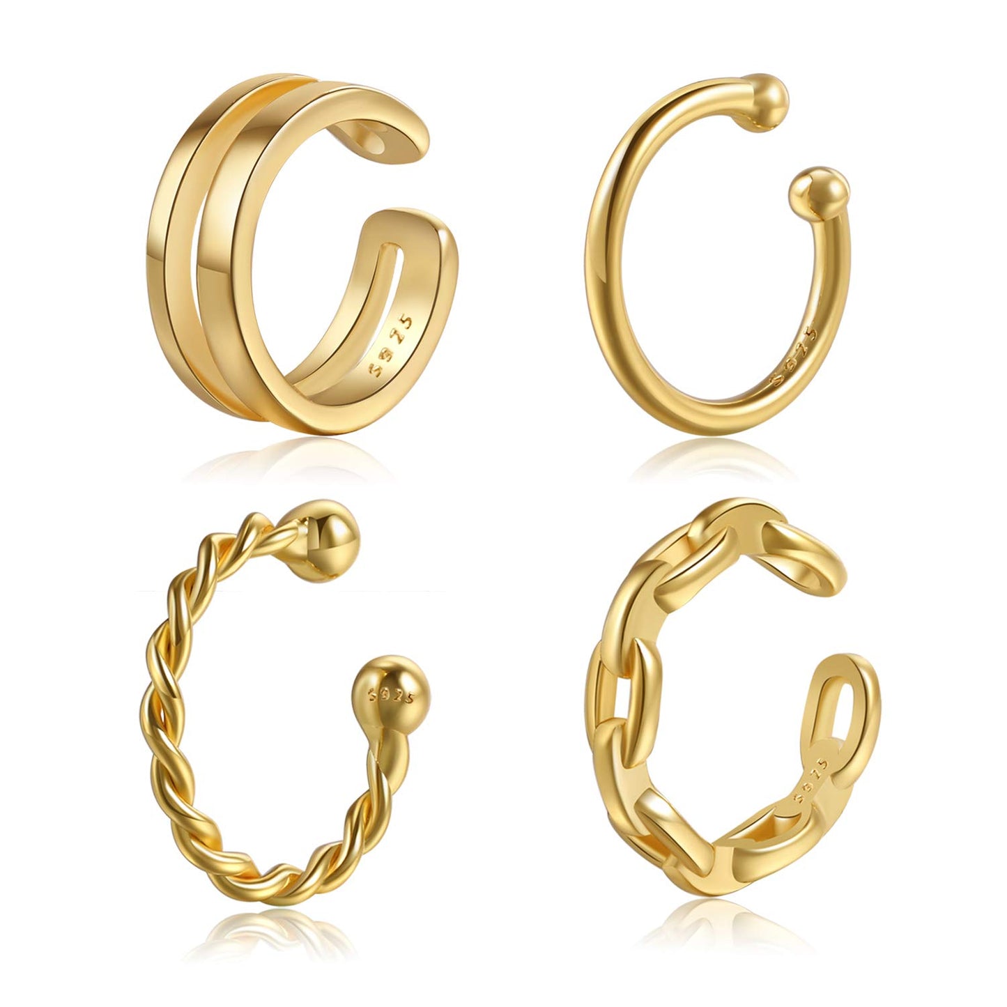 CHIC & ARTSY Orecchini Ear Cuff Orecchini in argento Cuff Wrap Orecchini con cartilagine Piccoli orecchini a clip non forati Gioielli per donne