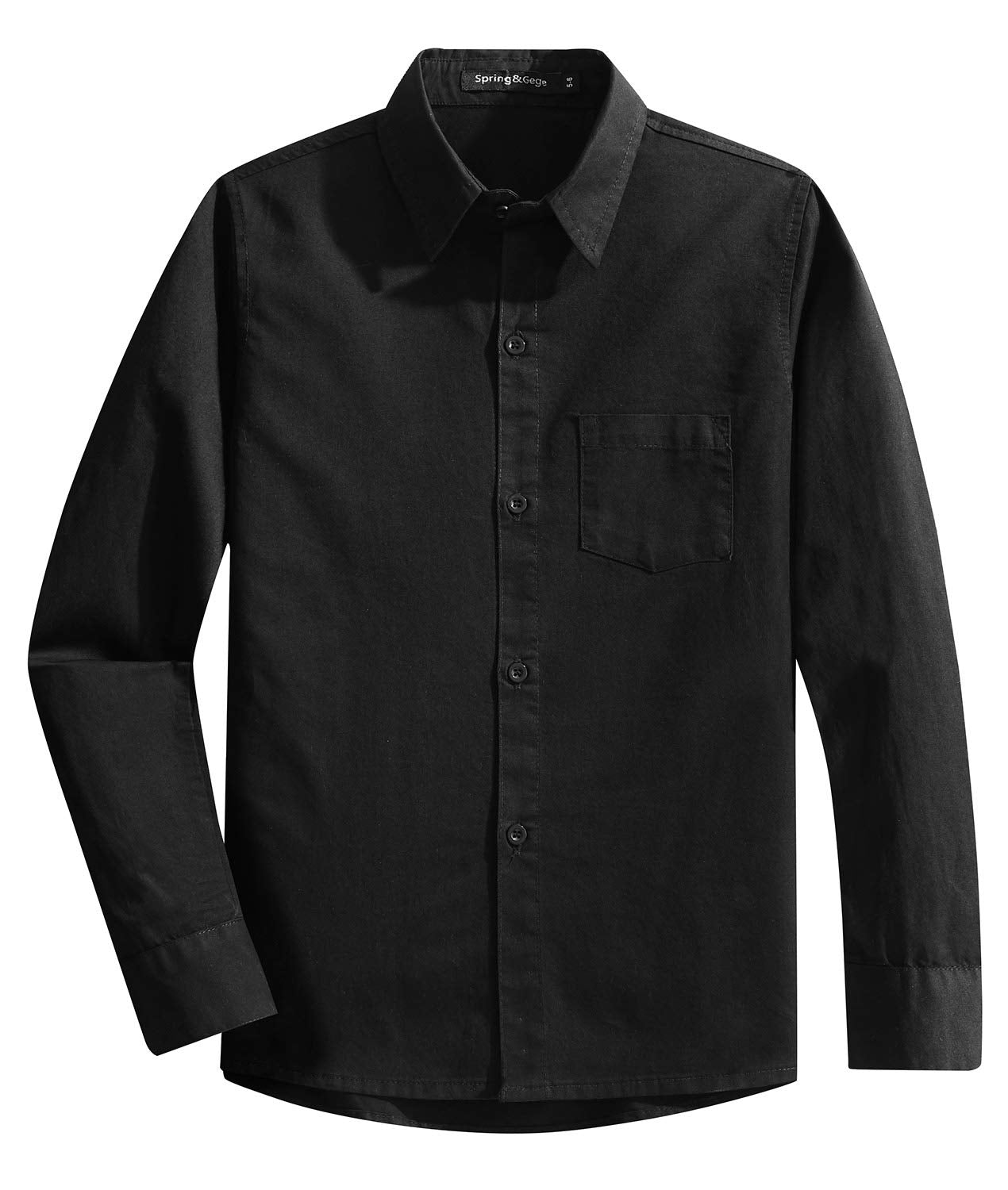 Spring&Gege Ragazzo Camicie a Manica Lunga Cotone Bambini (3-14 Anni)
